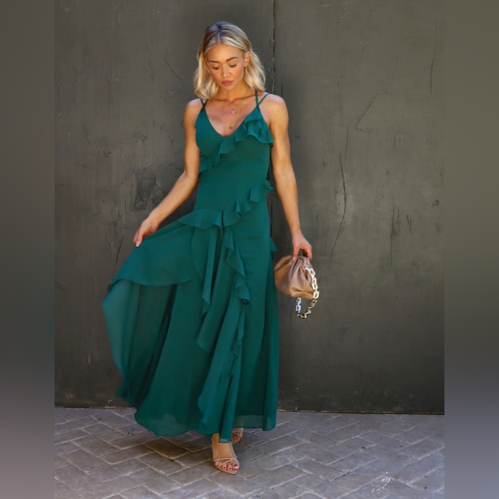Tiered ruffle maxi dress